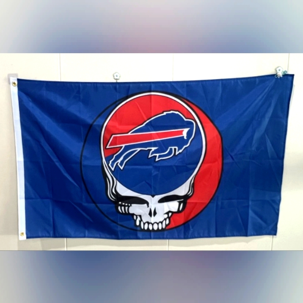 Grateful Dead Buffalo Bills Flag Banner 3 x 5 New Limited Steal Your Face